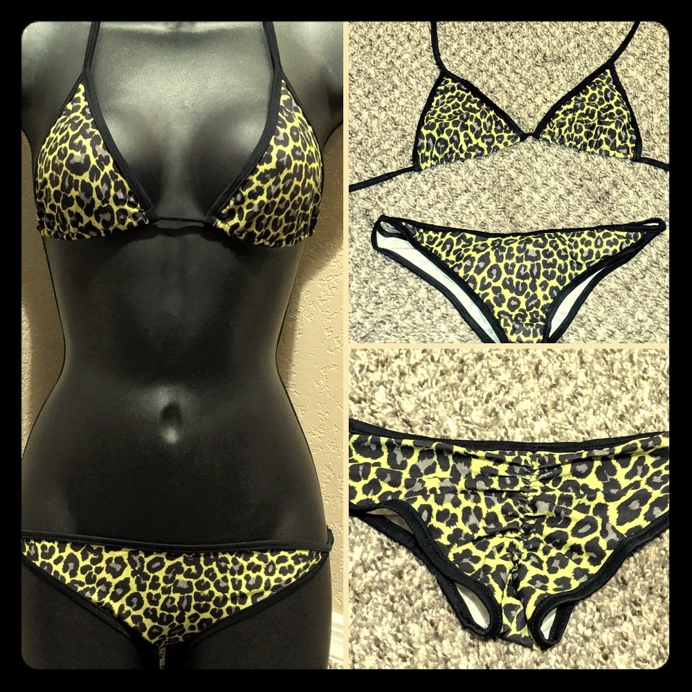Hot Girl Dance Wear Bikini Leopard Print xs